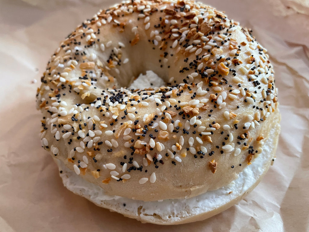 Everything Bagel with cream cheese